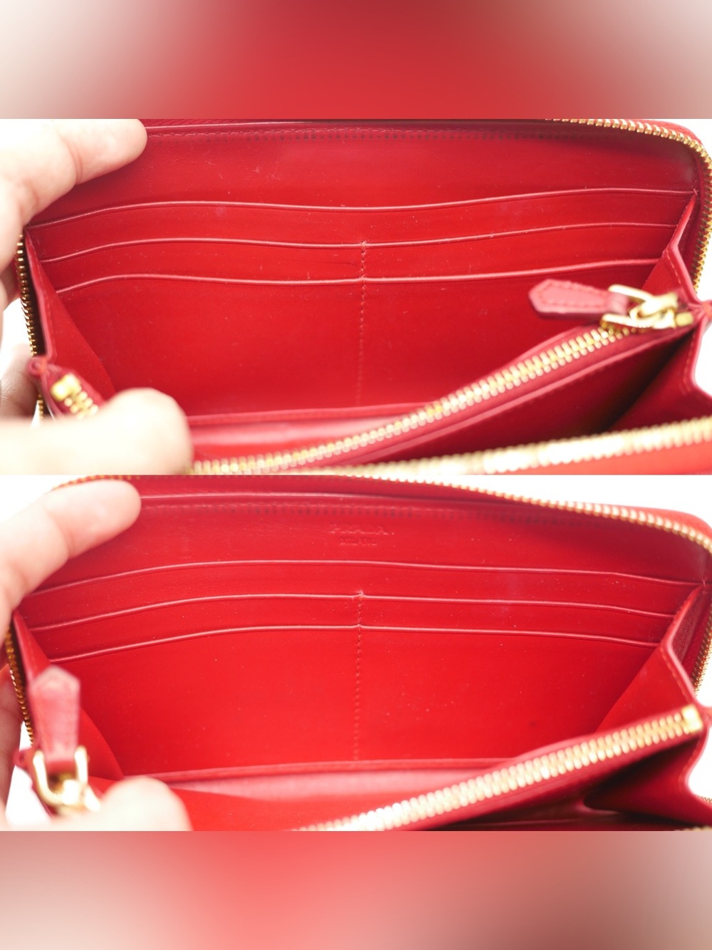 🍓PRADA Saffiano Red Wallet - Picture 6 of 13